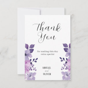 Carte De Remerciements Mariage floral Lilac