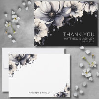 Mariage Floral Noir Élégant Moderne Stylé