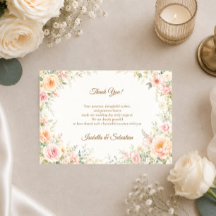 Carte De Remerciements Mariage Floral Romantique