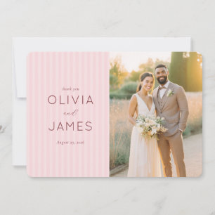 Carte De Remerciements Mariage Floral Rose Romantique