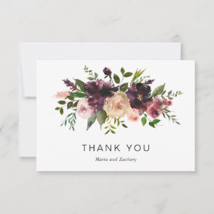Carte De Remerciements Mariage Floral Rustique Automne Vin Élégant de Bou