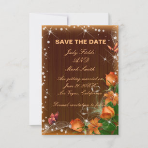 Carte De Remerciements Mariage Floral Rustique En Bois Sombre Enregistrer