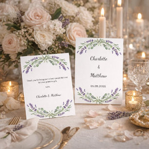 Carte De Remerciements Mariage floraux lavande violette