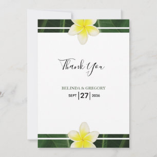 Carte de remerciements Mariage Frangipani Jaune Pl