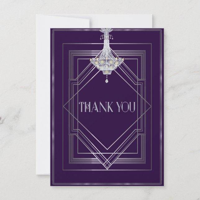 Carte De Remerciements Mariage Gatsby Deco classique MerciManuela25003a (Devant)