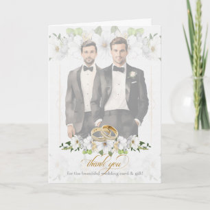 Carte De Remerciements Mariage Gay Deux Mariés Vintage Blank
