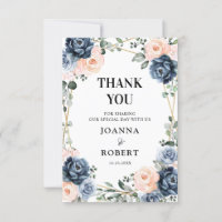 Mariage géométrique floral bleu poussiéreux pêche 