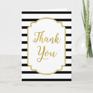 Carte de remerciements Mariage Gold Black White St
