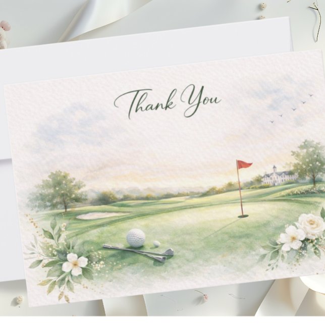 CARTE DE REMERCIEMENTS MARIAGE GOLF (Créateur téléchargé)
