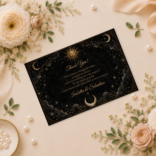 Carte De Remerciements Mariage Gothique Céleste Soleil Lune