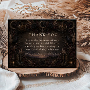 Carte De Remerciements Mariage gothique de campagne rustique