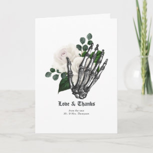 Carte De Remerciements Mariage gothique floral blanc rustique
