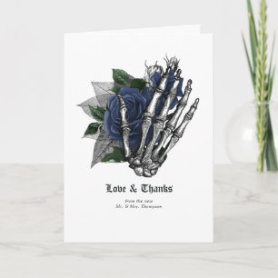 Carte De Remerciements Mariage gothique floral bleu marine