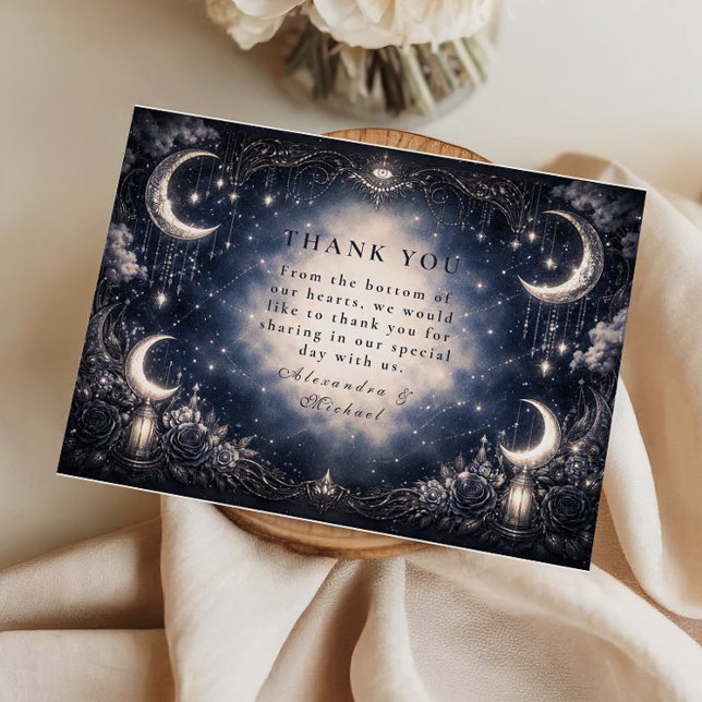 Carte De Remerciements Mariage gothique lunaire céleste (Créateur téléchargé)