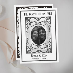 Carte De Remerciements Mariage gothique noir et moody