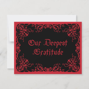 Carte De Remerciements Mariage gothique noir rouge
