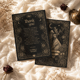 Carte De Remerciements Mariage gothique noir Tarot épouvantable