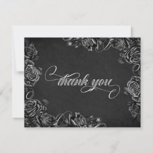 Carte De Remerciements Mariage gothique Rose noir