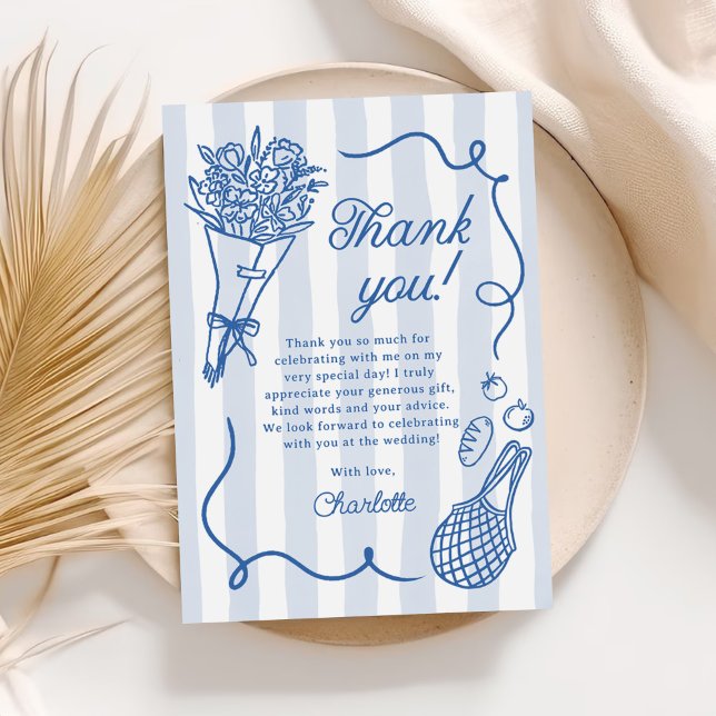 Carte De Remerciements Mariage Handrawn Frais du Marché (Créateur téléchargé)