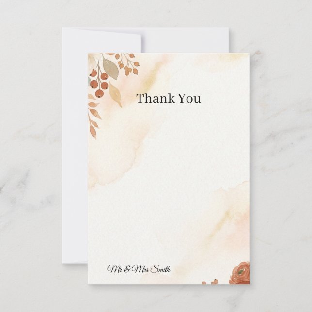 Carte De Remerciements Mariage Highland Thistle (Devant)