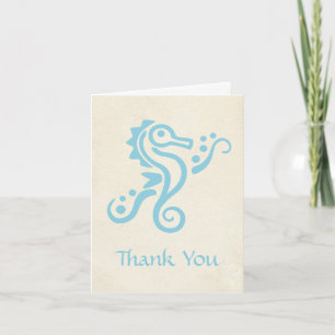 Carte de Remerciements Mariage Hippocampe Turquois