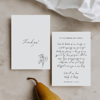 Carte De Remerciements Mariage Illustration Minimaliste Fantaisiste Dessi