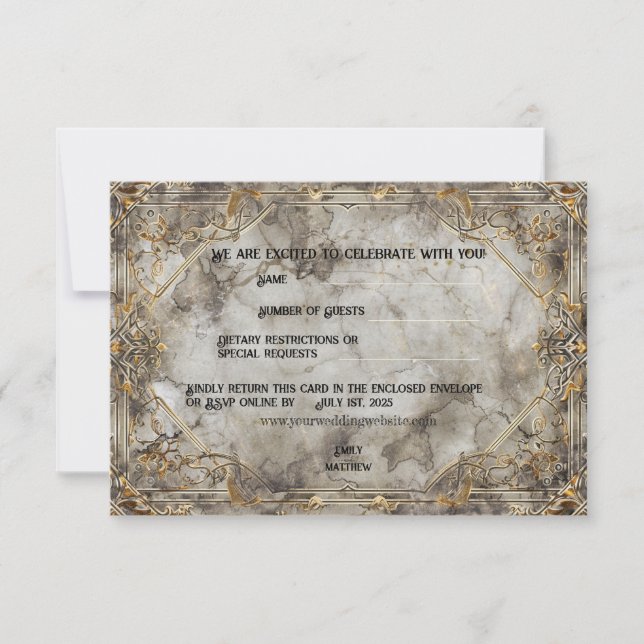 Carte de remerciements Mariage Imaginaire Dwarven  (Devant)
