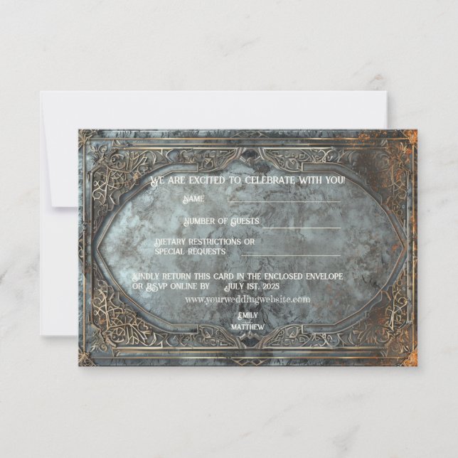 Carte de remerciements Mariage Imaginaire Dwarven  (Devant)