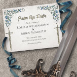 Carte De Remerciements Mariage Imaginaire Swords Gamer<br><div class="desc">Quand vous avez son épée et ses épées, ces invitations de mariage sont la parfaite allumette. Les pièces de coordination de cette suite de faire-part de mariage d'épées médiévales comprennent deux épées différentes avec des détails floraux anciens et du texte celtique sur un arrière - plan parchemin. Parfait pour votre...</div>