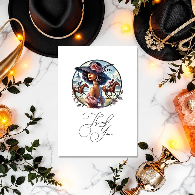 Carte De Remerciements Mariage inspiré de Derby "En route vers l'autel" B (Derby-Inspired "Off to the Altar" Bridal Shower Thank You Card)