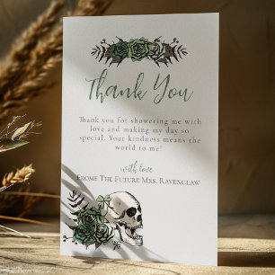 Carte De Remerciements Mariage irlandais de roses florales grises vertes