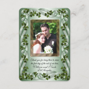 Carte De Remerciements Mariage irlandais shamrocks