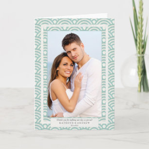 Carte De Remerciements Mariage japonais Seigaiha Merci/Texte personnalisé