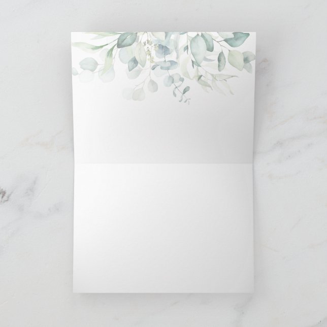 Carte De Remerciements Mariage juif Todah Rabah Hébreu Eucalyptus (Intérieur)