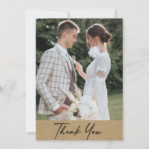 Carte De Remerciements Mariage Kraft Rustique Moderne Photo
