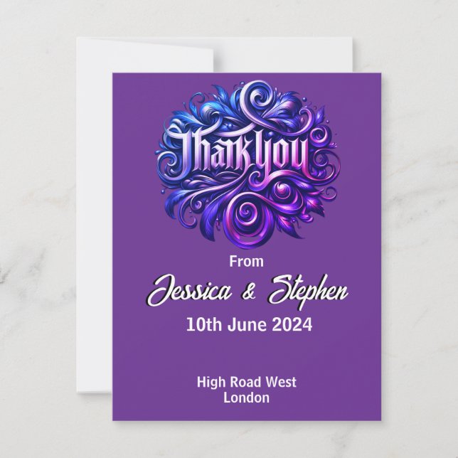 Carte de remerciements Mariage Lilac (Devant)