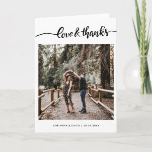 Carte De Remerciements Mariage Love And Thanks Script Photo