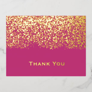 Carte de remerciements Mariage Magenta Gold Foil