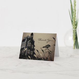 Carte De Remerciements Mariage Maison Gothique Vintage Remerciements