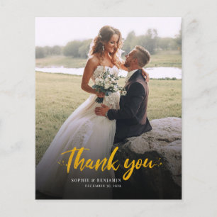 Carte de remerciements Mariage manuscrit photo