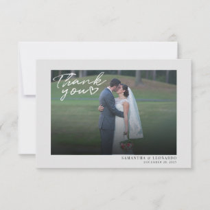 Carte de remerciements Mariage manuscrit photo