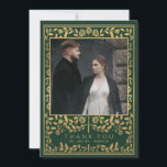 Carte De Remerciements Mariage médiéval royal vert<br><div class="desc">Célébrez votre journée spéciale avec ce design Mariage Royal Medieval Gold Sword. L'or présenté dans ce design n'est pas un vrai papier peint.</div>