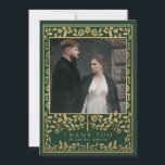 Carte De Remerciements Mariage médiéval royal vert<br><div class="desc">Célébrez votre journée spéciale avec ce design Mariage Royal Medieval Gold Sword. L'or présenté dans ce design n'est pas un vrai papier peint.</div>