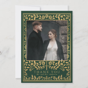 Carte De Remerciements Mariage médiéval royal vert