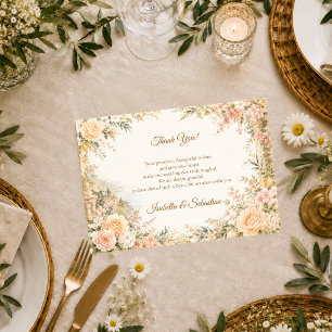 Carte De Remerciements Mariage Méditerranéen Romantique
