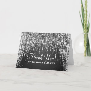 Carte De Remerciements Mariage "Merci" Nuit Dazzle Noir