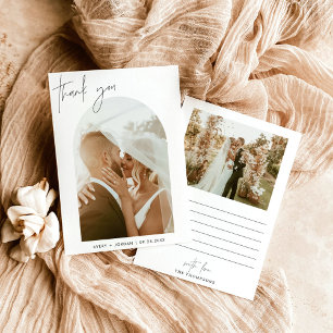 Carte de remerciements mariage, Merci photo Boho A