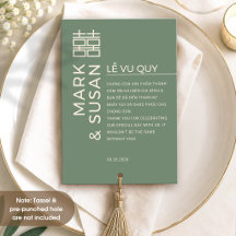 Mariage Minimal Bilingue Vietnamien Vert