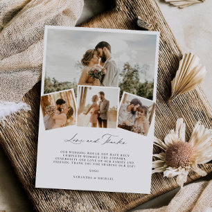 Carte de remerciements Mariage minimal d'amour et