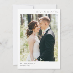 Carte de remerciements mariage minimal simple et m
